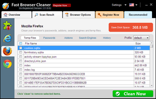 Fast Browser Cleaner screenshot 1