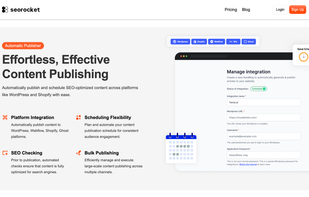 Screenshot of the Automatic Publisher tool, highlighting options for scheduling and direct publishing of content to the website.