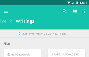 JotterPad Android interface