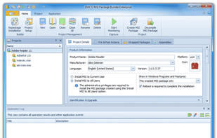 EMCO MSI Package Builder running on Windows 7