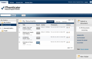 iThenticate screenshot 1