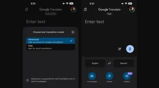 Google Translate adds fast and advanced model picker for text translation image