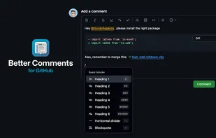 Better comments for GitHub screenshot 1