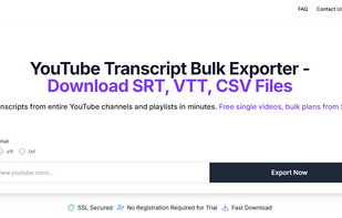 Extract Youtube transcripts from playlists & channels in SRT, VTT, CSV, TXT.