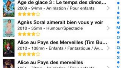 iPhone app, list view