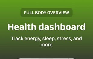 Health dashboard where you can see your body battery, stress levels, sleep quality, heart rate and much more