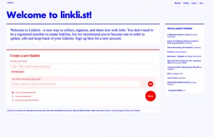 The linkli.st home page