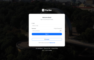 Login page
