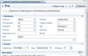 Eclipse Mylyn screenshot 1