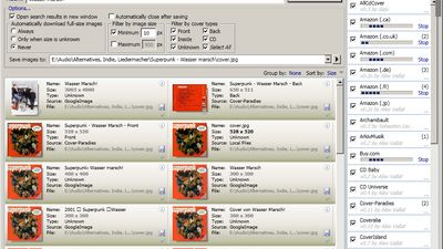 Main window with active album art search