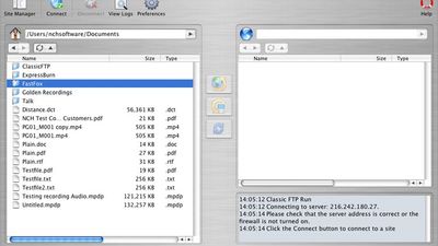Classic FTP File Transfer Protocol - Main Screen Mac