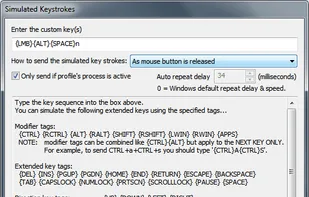 Simulated Keystrokes Dialog