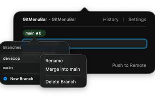 GitMenuBar screenshot 1