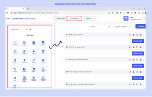 Flow setup design your Bot Flow 