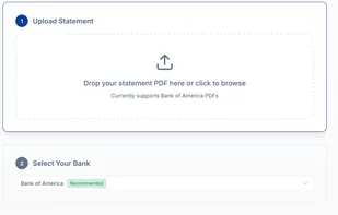 Bank PDF to Excel converter screenshot 1