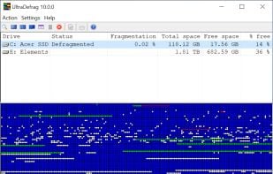 Defragmentation results
