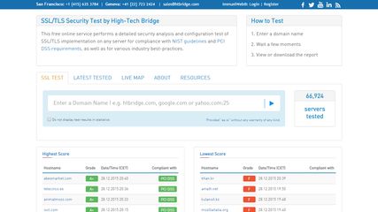 SSL/TLS Security Test by ImmuniWeb screenshot 1
