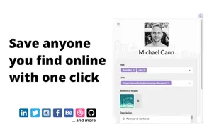 Browser extension to enable 1-click saving of profiles.