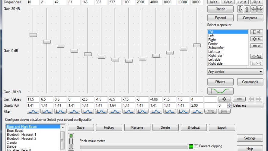 Peace Equalizer User Interface for Equalizer APO on Windows PC from