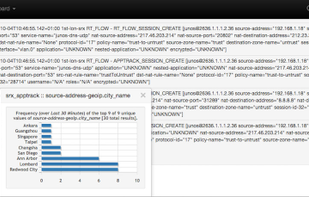 Geo IP recognition from Firewall log files.