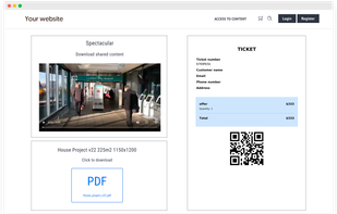 You can upload videos, files, and sell tickets to various events.