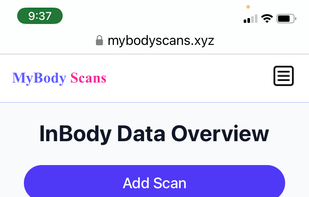 MyBody Scans dashboard.