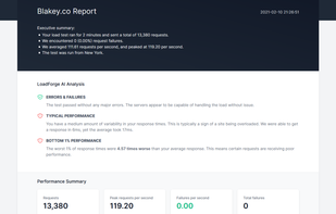 Viewing a load test report