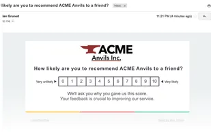 Ask Inline email nps survey.