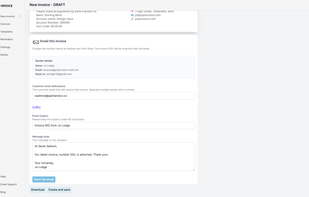 Pop Invoice - Emailing the invoice