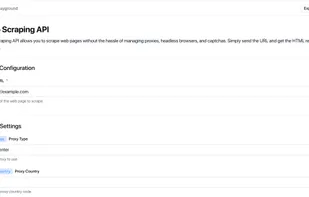 Web Scraping API - Configure URL and proxy settings for scraping.