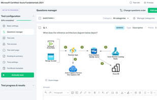 Questions manager with various options, from the most basic 'yes/no', to complex math formulas and coding.