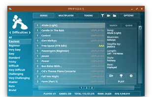 The song select screen