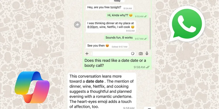 Microsoft Copilot now supports image messaging on WhatsApp image
