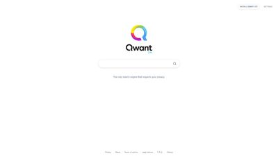 Qwant Lite start page