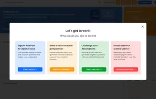 The Topic Explorer in ResearchCollab helps you build strong, structured research by discovering topics, analyzing subthemes, generating outlines, and sparking questions. With web search, creative tools, and AI analysis, it simplifies early research and ensures your literature review is focused and up-to-date.