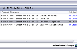The screen where you can undo any changes you have made