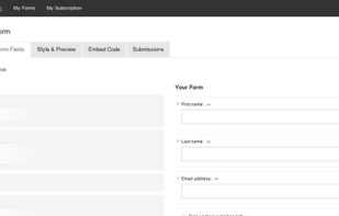 The form builder uses an easy drag-and-drop interface.