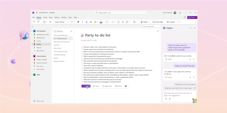 Microsoft 365 Copilot Assistant to be Integrated with OneNote for Improved Note-Taking Experience image