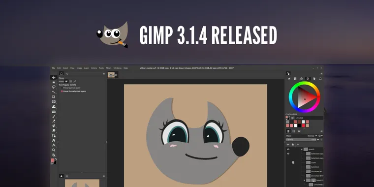 Image editor GIMP 3.2 gets closer with two new features: link layers and vector layers image