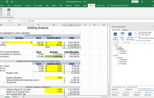 Time Xplorer In The Microsoft Excel Task Pane