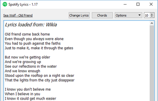SpotifyLyrics screenshot 1