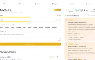 Journaling Hooks: Optional notes pinned to the day’s active house for pattern tracking