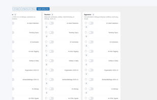 Geomatic AI offers three operation modes—Passive, Standard, and Aggressive—to match different SEO needs. Each mode enables AI-powered modules such as metadata generation, JSON-LD, internal linking, and AI sitemaps, allowing flexible automation levels.