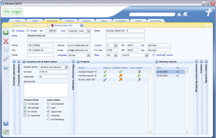 Address page - enables you to directly access all relevant information