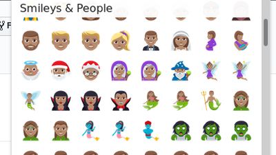 Adjust the skin color and search for emojis.