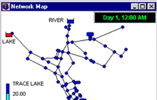 This is a screen shot of the EPANET Graphical User Interface.
