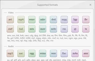 Supported formats