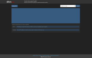 0bin.net screenshot 1