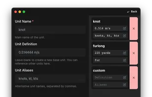 Ability to add custom units.