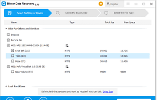 Step 1: Choose drive to scan